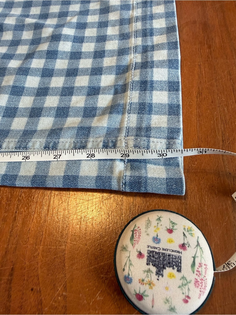 Versona Blue Gingham Wide-Leg Pants Sz 8 - Picture 10 of 12